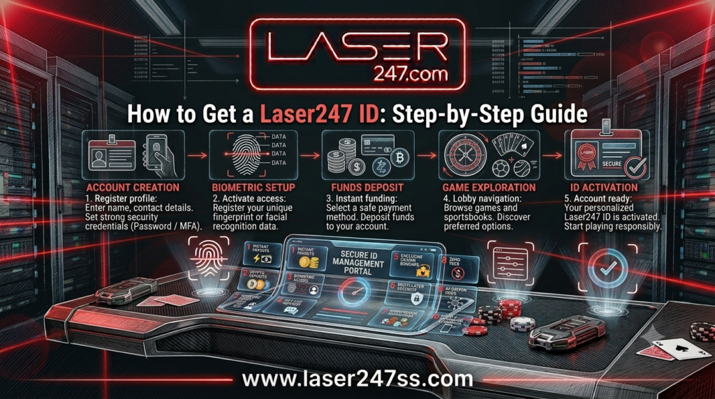 Laser247 ID step-by-step guide showing account registration, verification process, secure access, and beginner-friendly setup.