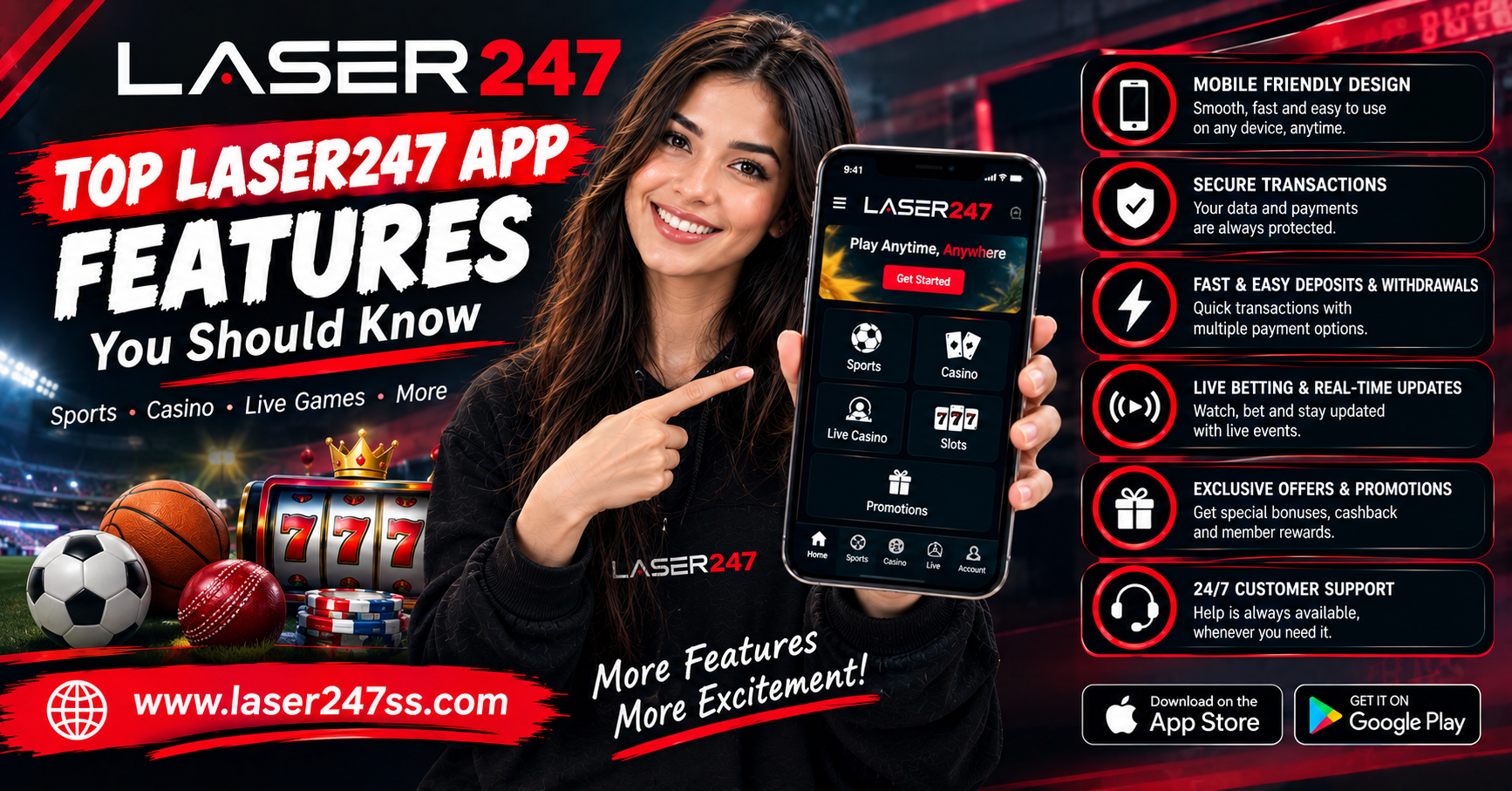 Top Laser247 app features explained with mobile access, dashboard tools, account management, secure login, and easy navigation.